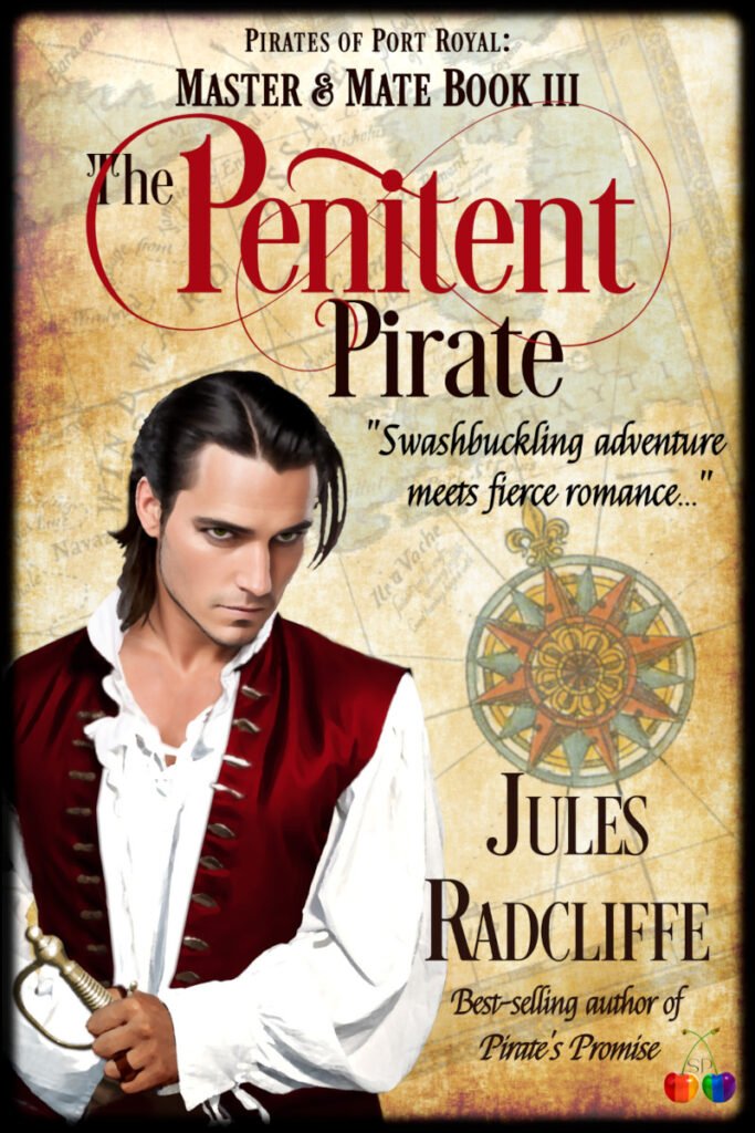 Cover of queer historical romance novel The Penitent Pirate by Jules Radcliffe