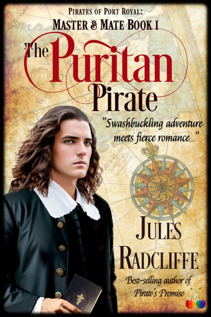 Cover of queer historical romance novel The Puritan Pirate by Jules Radcliffe